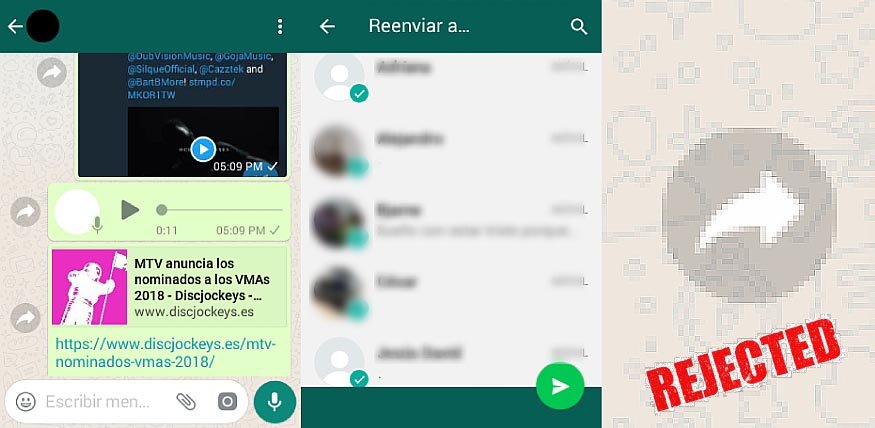 WhatsApp elimina botón de reenvío rápido