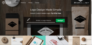 Website Tailor Brands simplifica tu logo