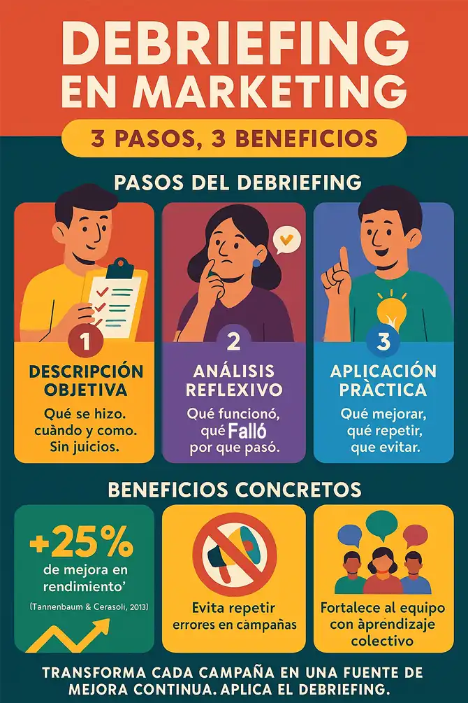 Cómo se hace el debriefing infografía