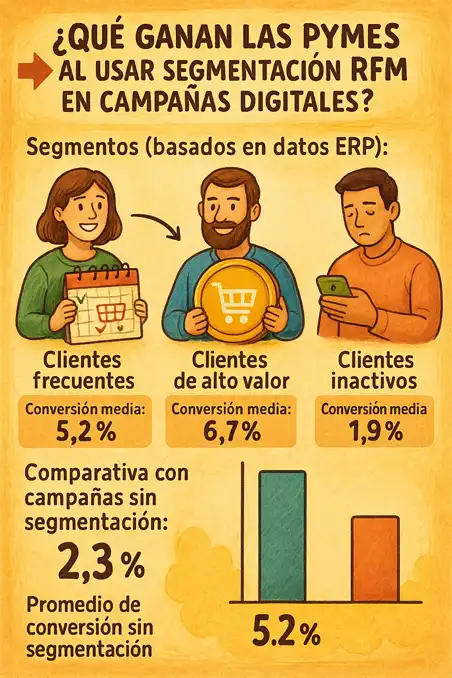 qué ganan las pymees al usar segmentación RFM infografía