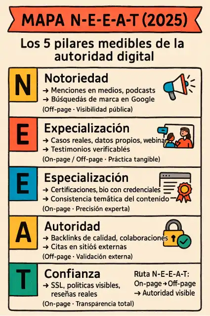 infografía pilares de la NEEAT