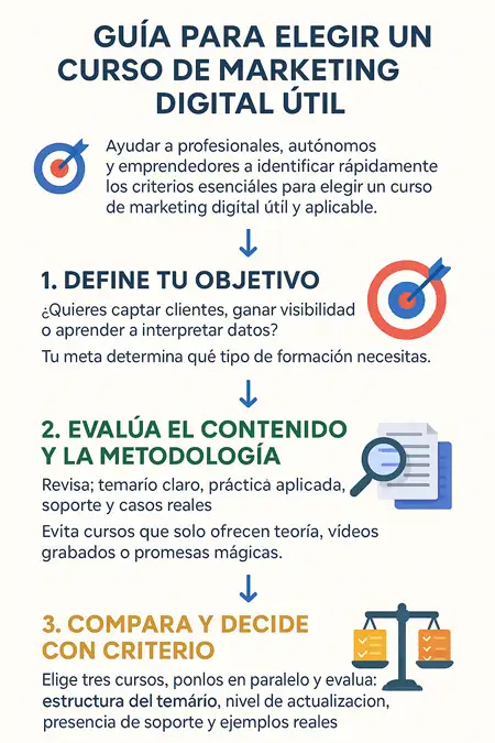 guía visual para elegiru n curso de marketing útil
