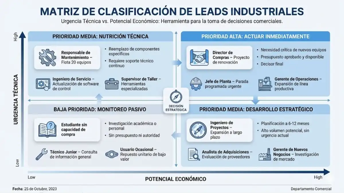 matriz de clasificación de leads industriales